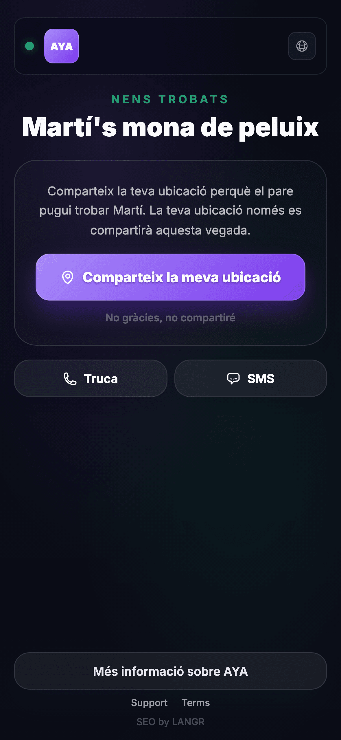 El trobador escaneja el codi QR