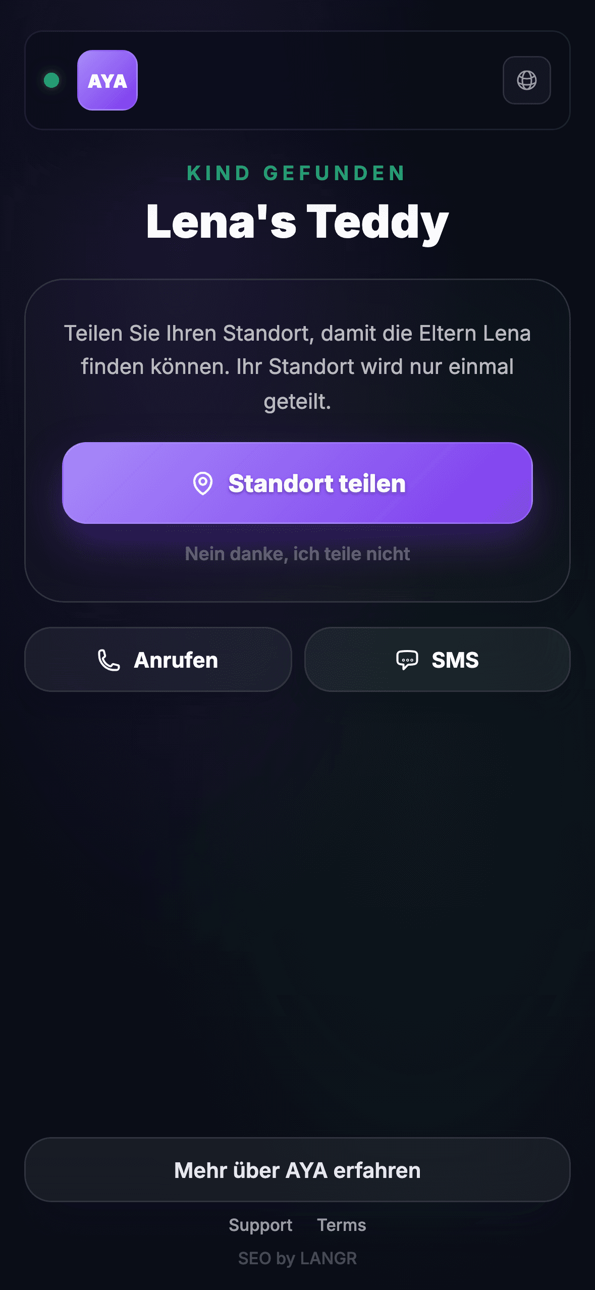Finder scannt den QR-Code
