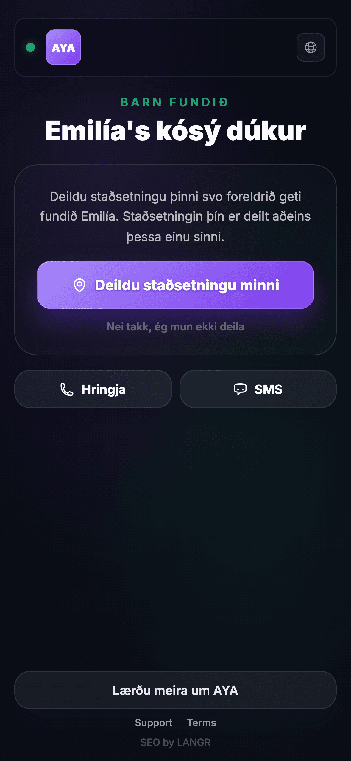 Finnari skannar QR-kóðann