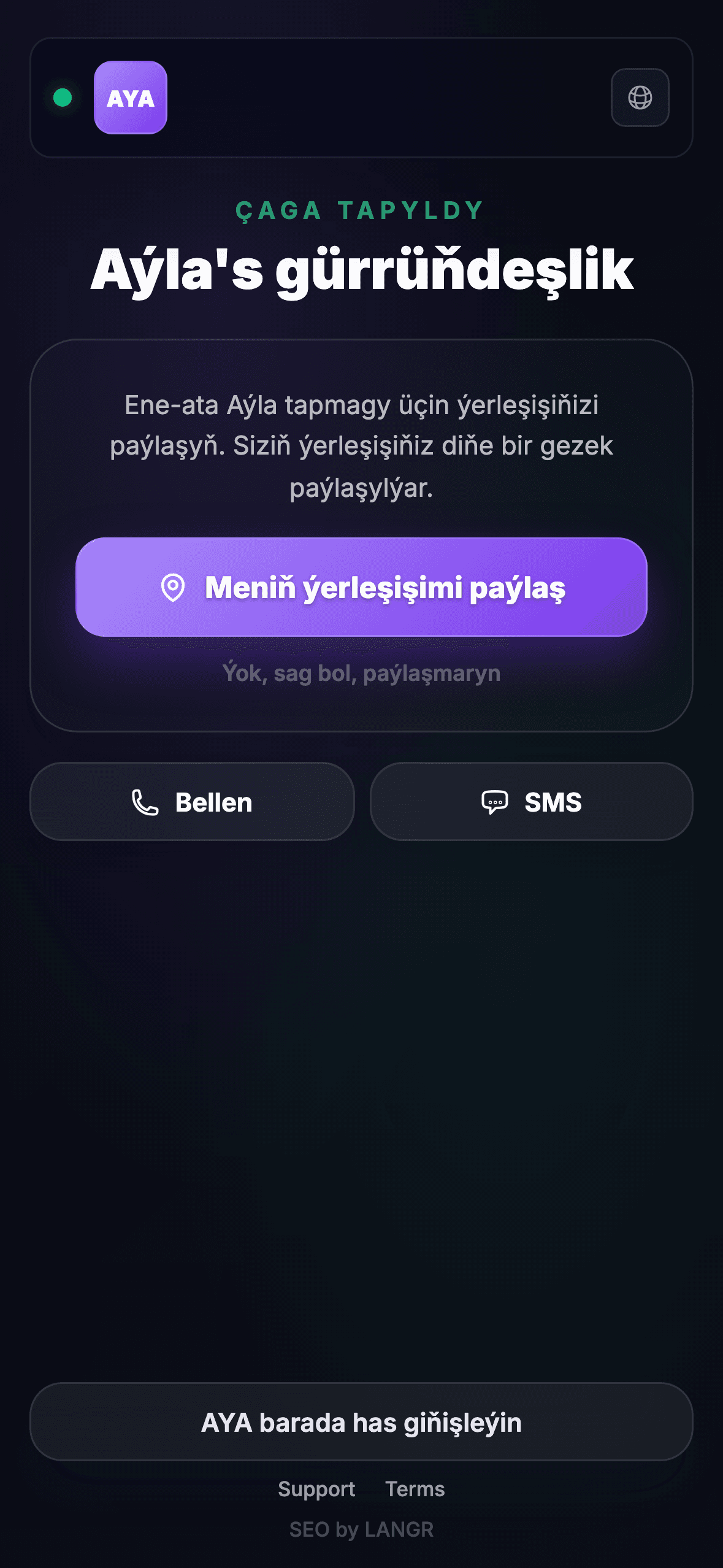 Tapyjy QR kodyny skanirleýär