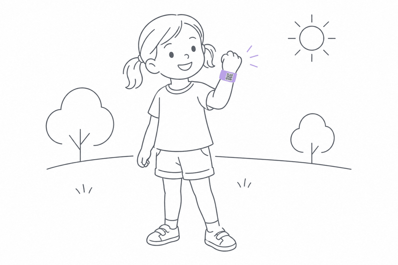 Child wearing the wristband