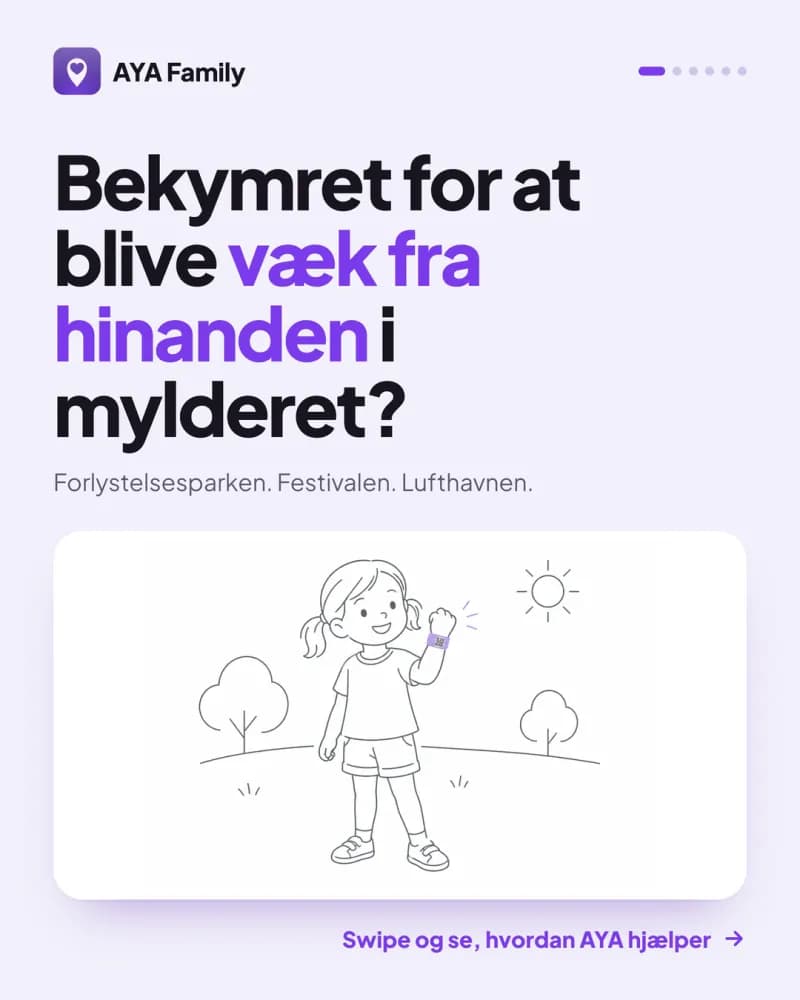 Tegning af en pige, der står alene i en menneskemængde