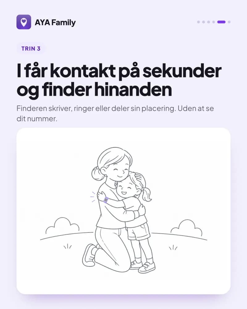 Tegning af en forælder, der krammer sit barn